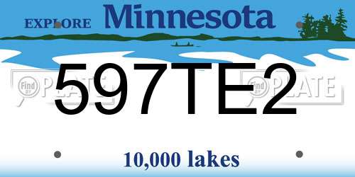 597TE2 Minnesota License Plate