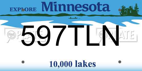 597TLN Minnesota License Plate