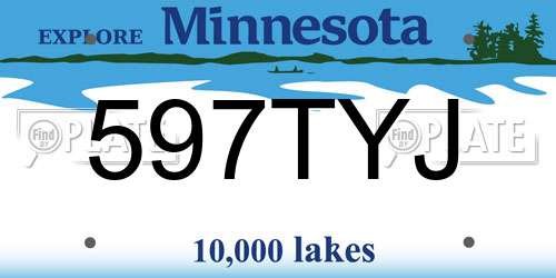 597TYJ Minnesota License Plate