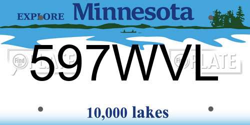 597WVL Minnesota License Plate