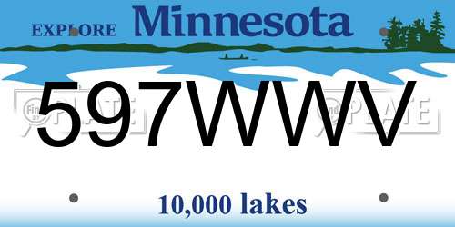 597WWV Minnesota License Plate
