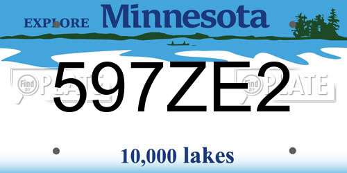 597ZE2 Minnesota License Plate