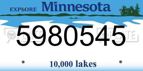 5980545 Minnesota License Plate