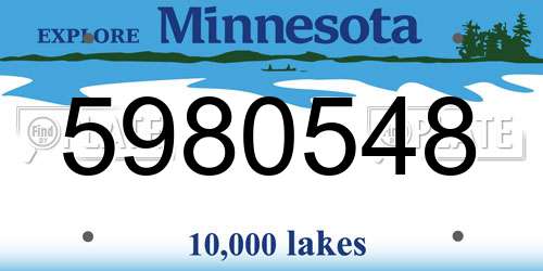 5980548 Minnesota License Plate