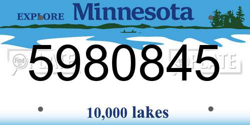 5980845 Minnesota License Plate