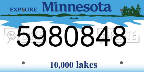 5980848 Minnesota License Plate
