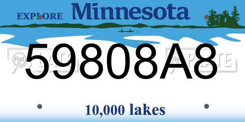 59808A8 Minnesota License Plate