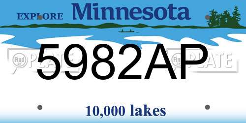 5982AP Minnesota License Plate