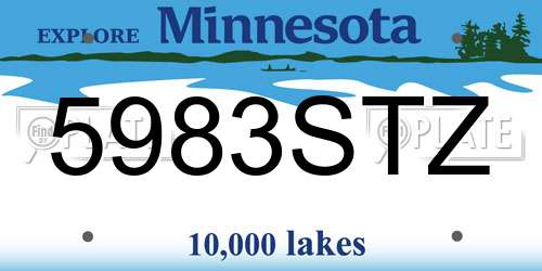 5983STZ Minnesota License Plate