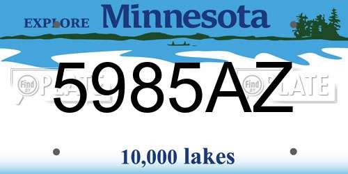 5985AZ Minnesota License Plate