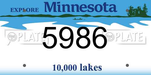 5986 Minnesota License Plate