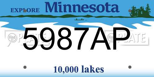 5987AP Minnesota License Plate
