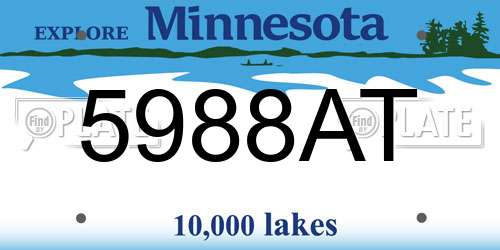 5988AT Minnesota License Plate