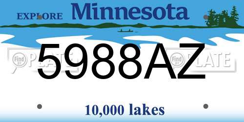 5988AZ Minnesota License Plate