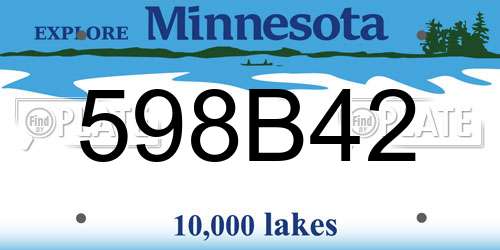 598B42 Minnesota License Plate
