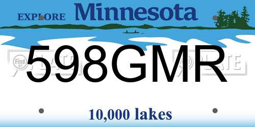 598GMR Minnesota License Plate