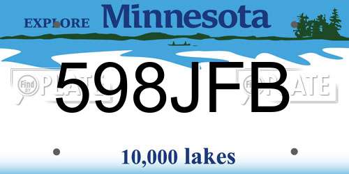 598JFB Minnesota License Plate