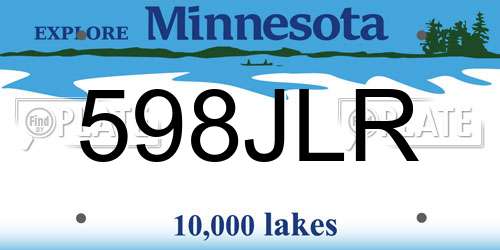 598JLR Minnesota License Plate