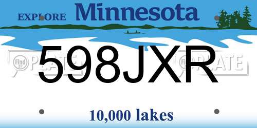 598JXR Minnesota License Plate