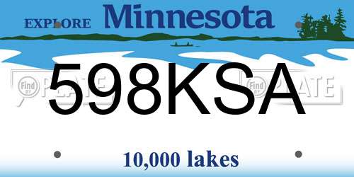 598KSA Minnesota License Plate