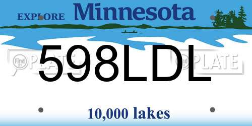 598LDL Minnesota License Plate