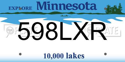 598LXR Minnesota License Plate