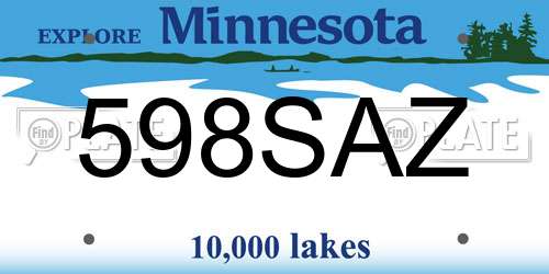 598SAZ Minnesota License Plate