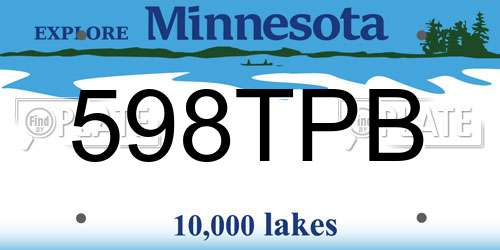 598TPB Minnesota License Plate
