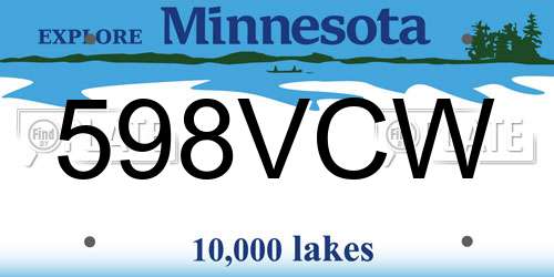 598VCW Minnesota License Plate