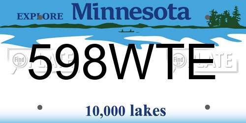 598WTE Minnesota License Plate
