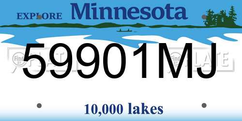59901MJ Minnesota License Plate