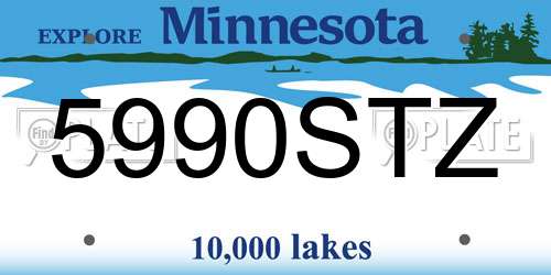 5990STZ Minnesota License Plate