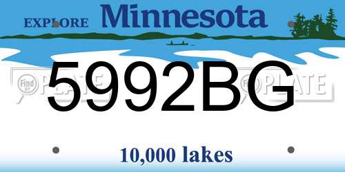 5992BG Minnesota License Plate