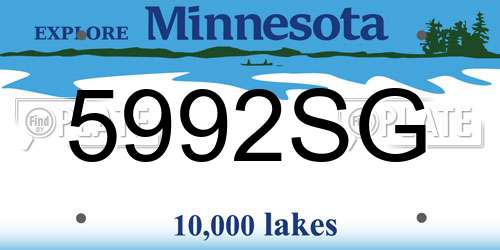 5992SG Minnesota License Plate