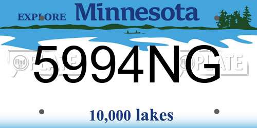 5994NG Minnesota License Plate