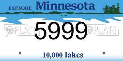 5999 Minnesota License Plate
