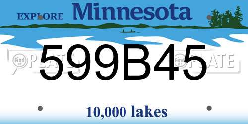 599B45 Minnesota License Plate