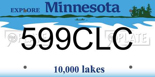 599CLC Minnesota License Plate