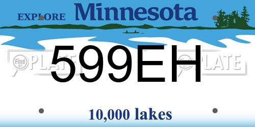599EH Minnesota License Plate