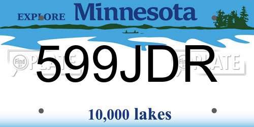 599JDR Minnesota License Plate
