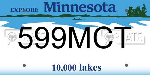 599MCT Minnesota License Plate