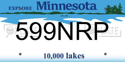 599NRP Minnesota License Plate