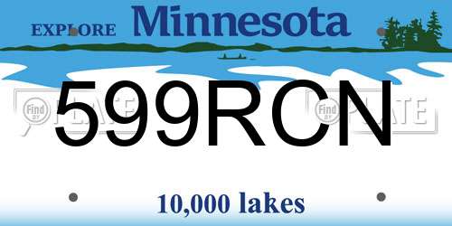 599RCN Minnesota License Plate