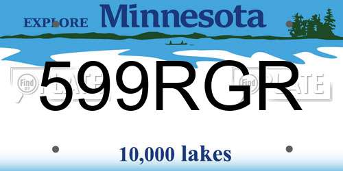 599RGR Minnesota License Plate