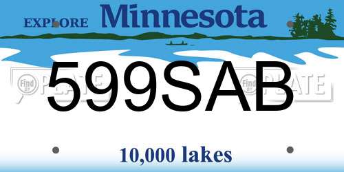 599SAB Minnesota License Plate