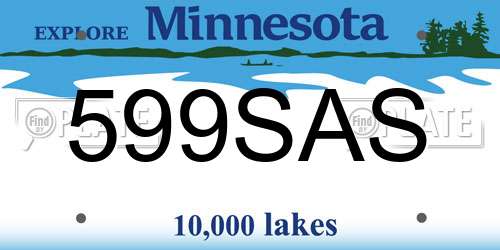 599SAS Minnesota License Plate