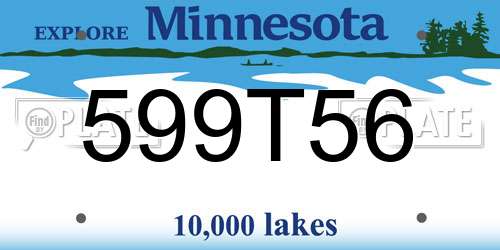 599T56 Minnesota License Plate