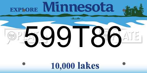 599T86 Minnesota License Plate