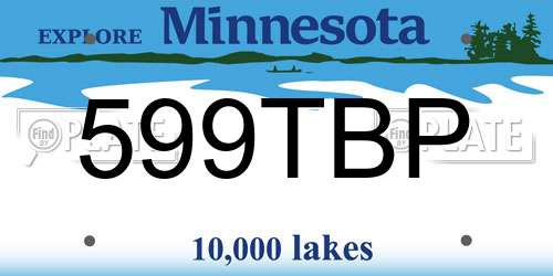 599TBP Minnesota License Plate
