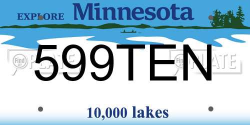 599TEN Minnesota License Plate